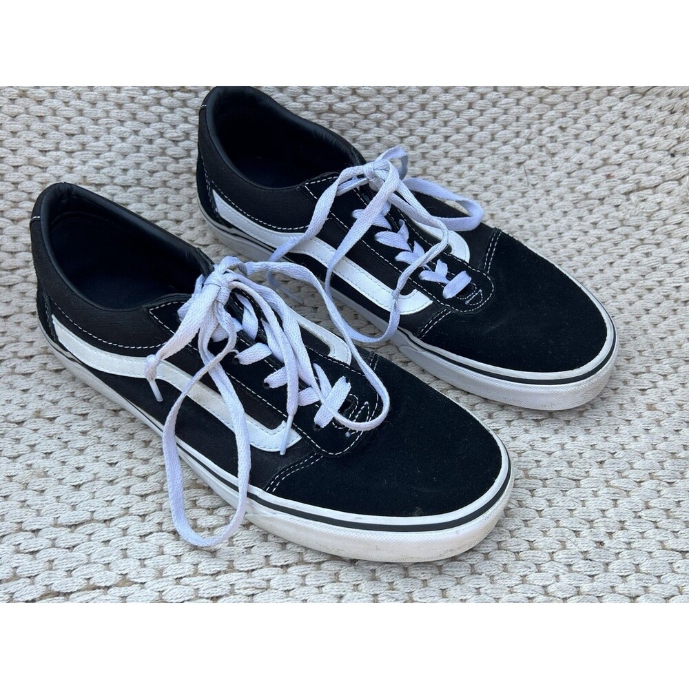 Vans Womens Old Skool Off The Wall Skateboard Low Sneakers 500714 Black Canvas 9